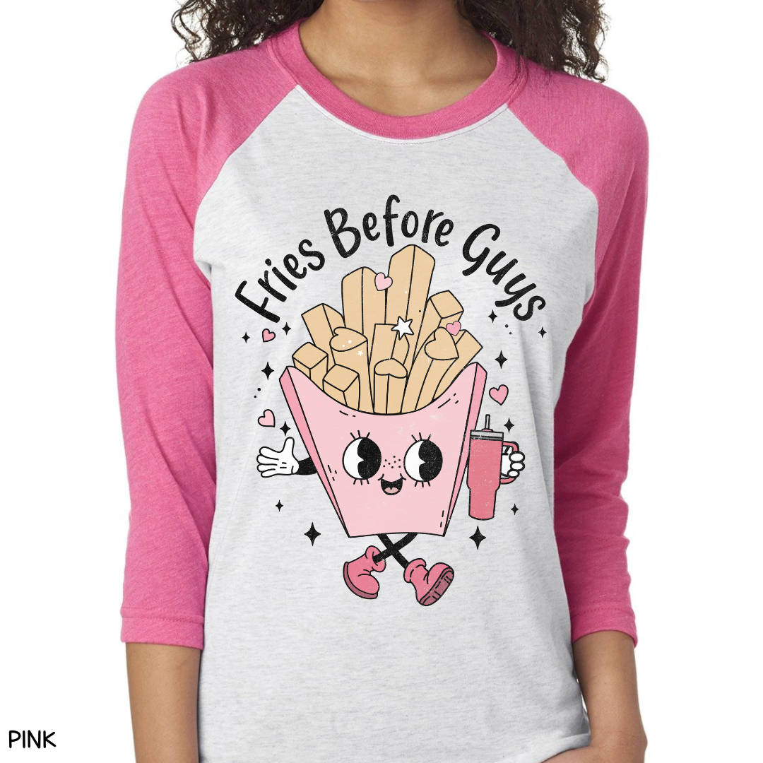 Valentines - Fries Before Guys - Unisex Adult Tee