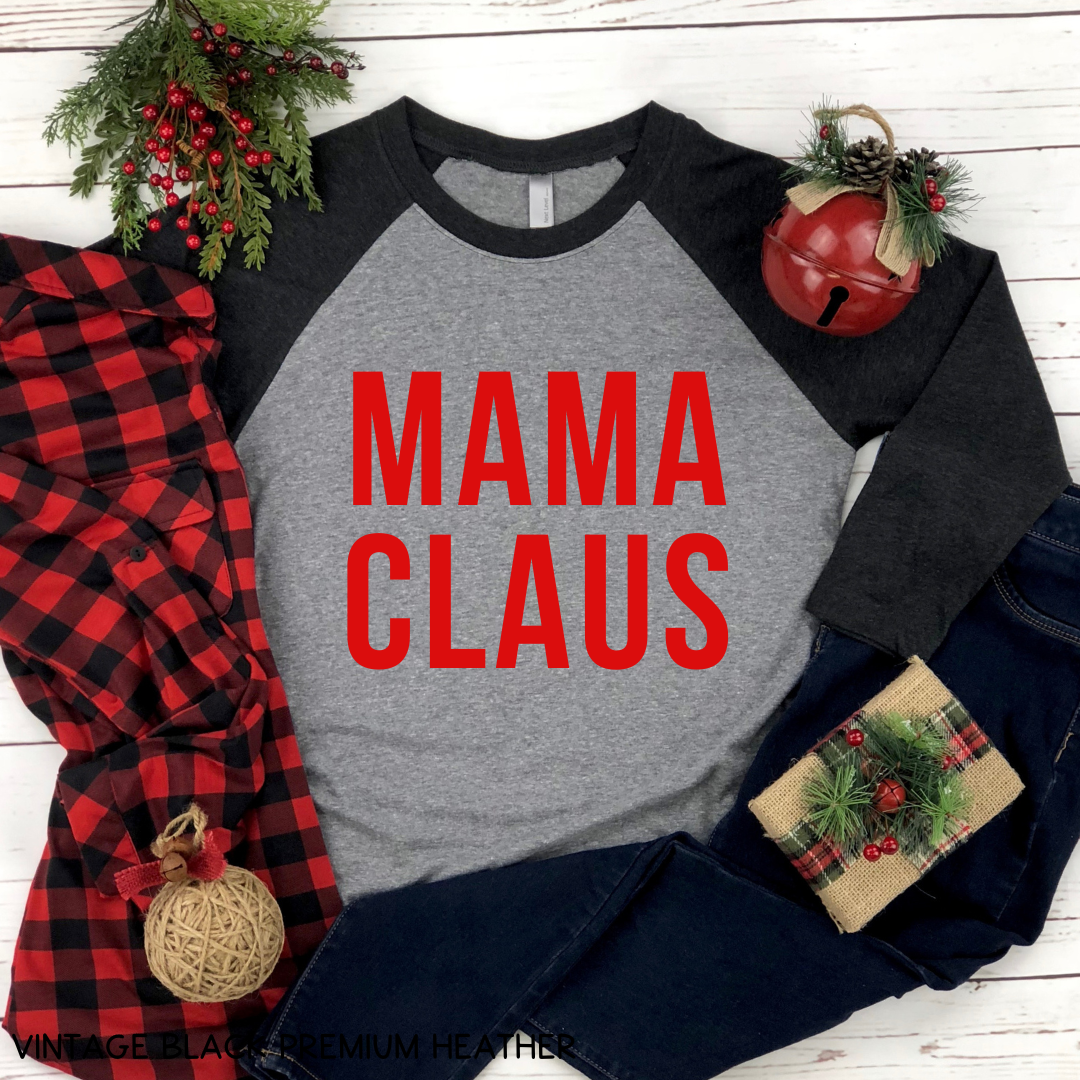 Christmas - Mama Claus - Adult Unisex Raglan