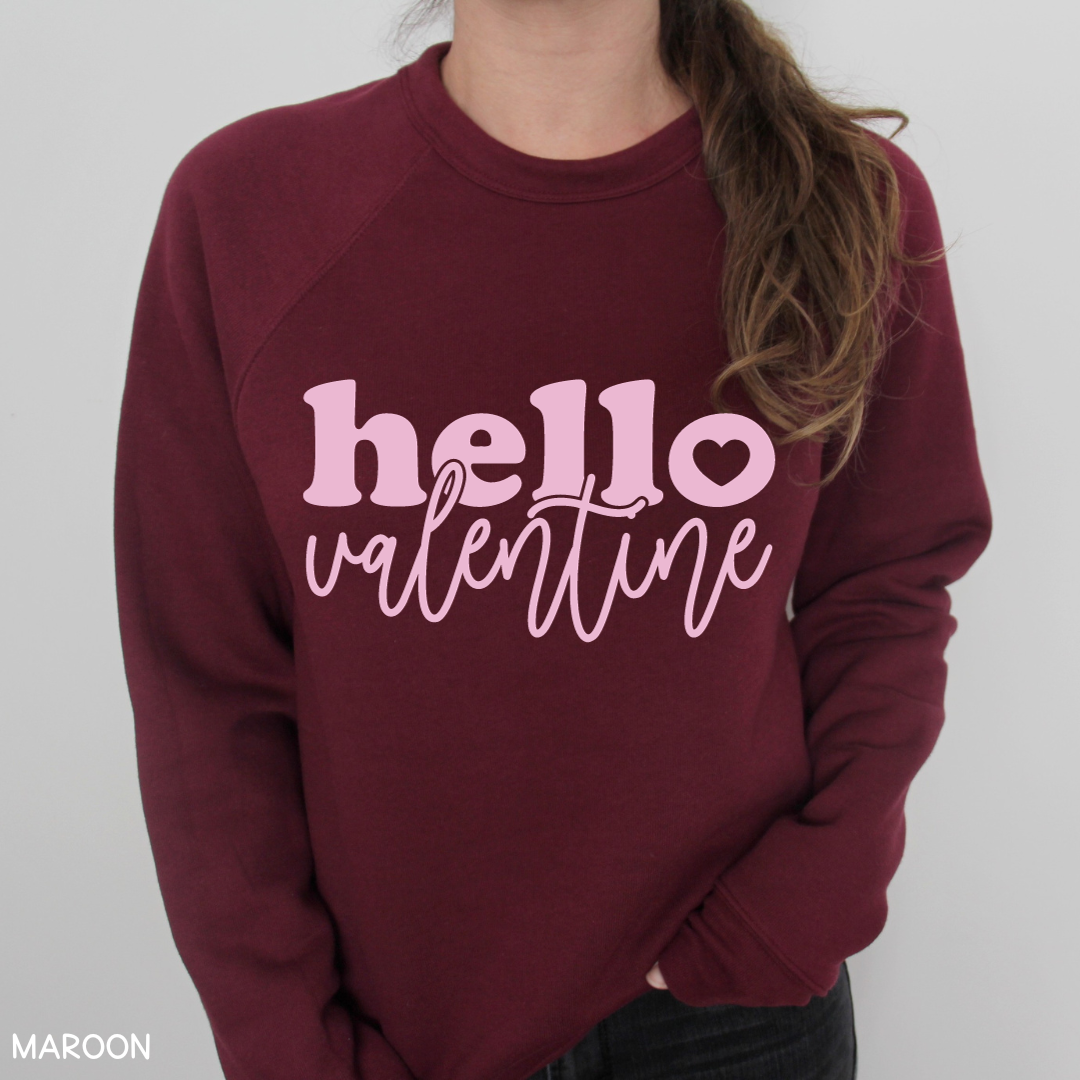 Valentines - Hello Valentine - Adult Unisex Sweatshirt