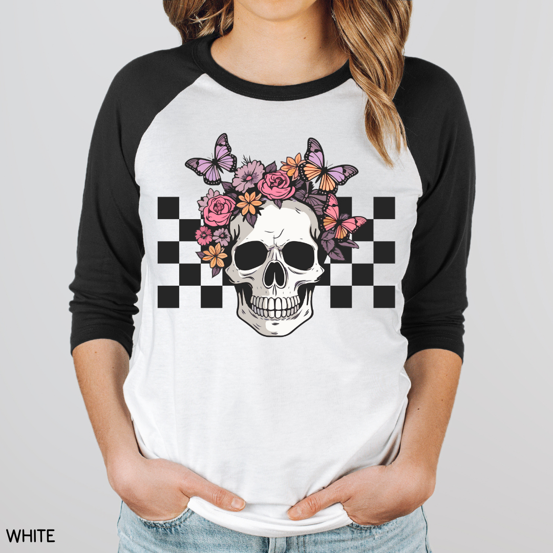 Halloween - Adult Tee - Checkerboard Skull