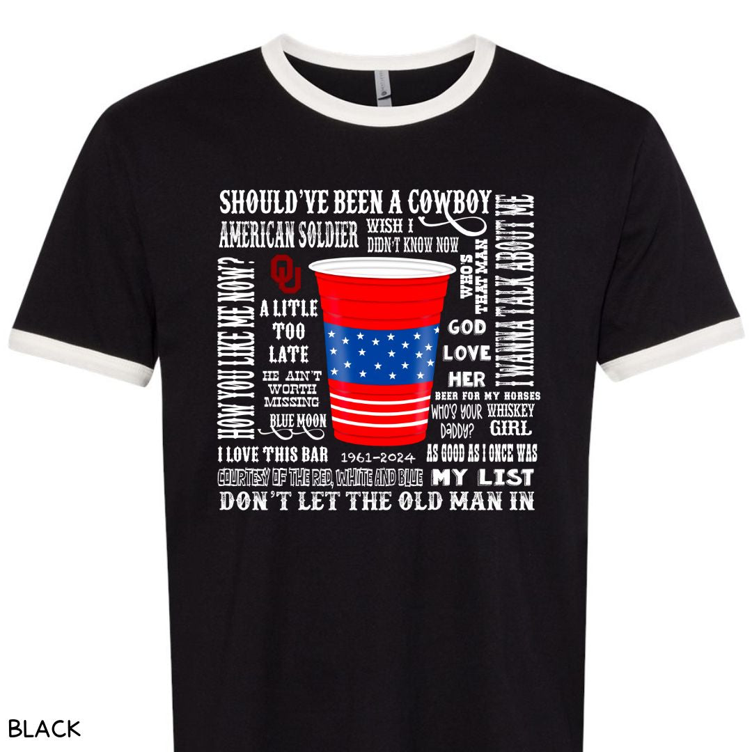 Toby Keith Songs - Unisex Adult Tee