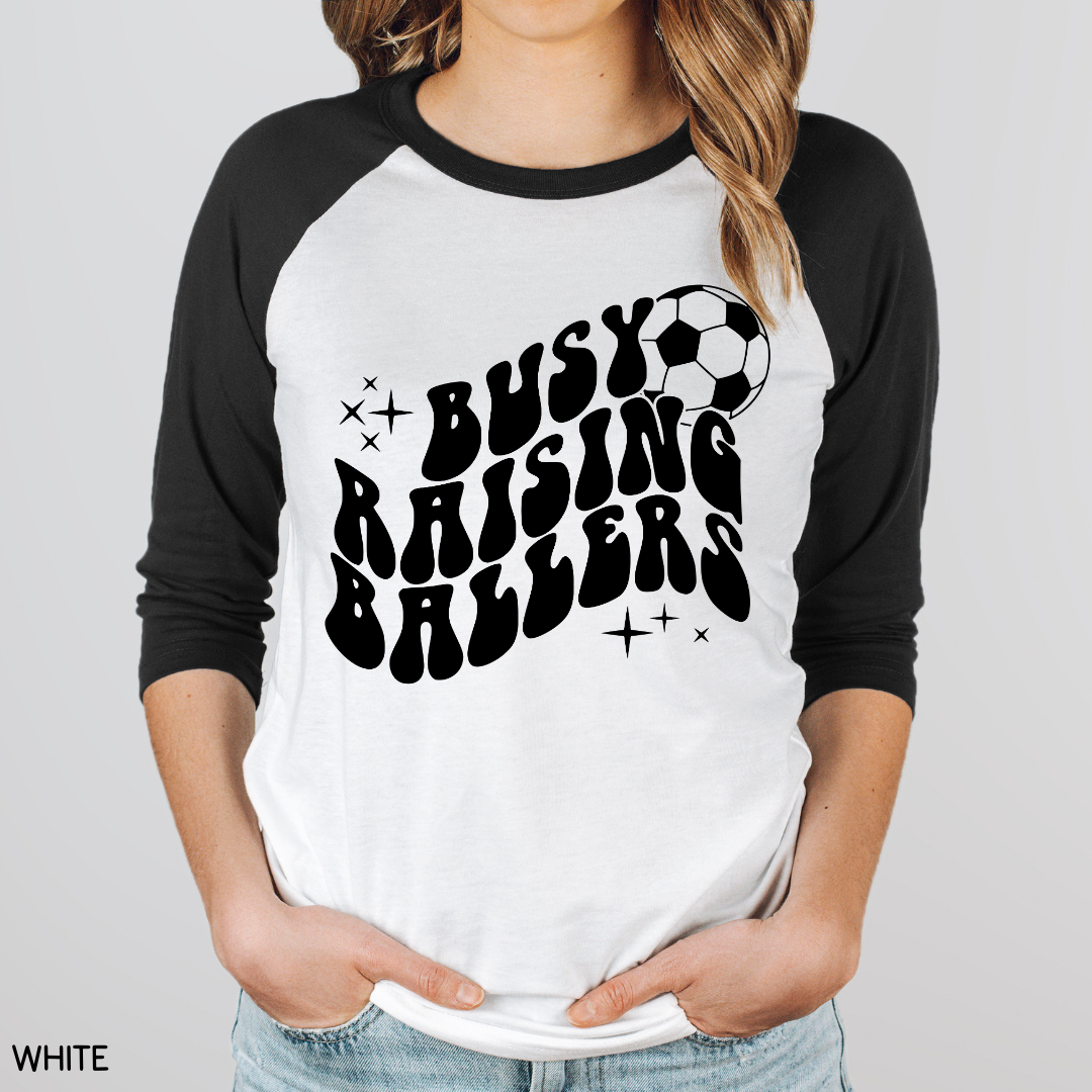 Sports - Adult Tee - Soccer Busy Raising Ballers