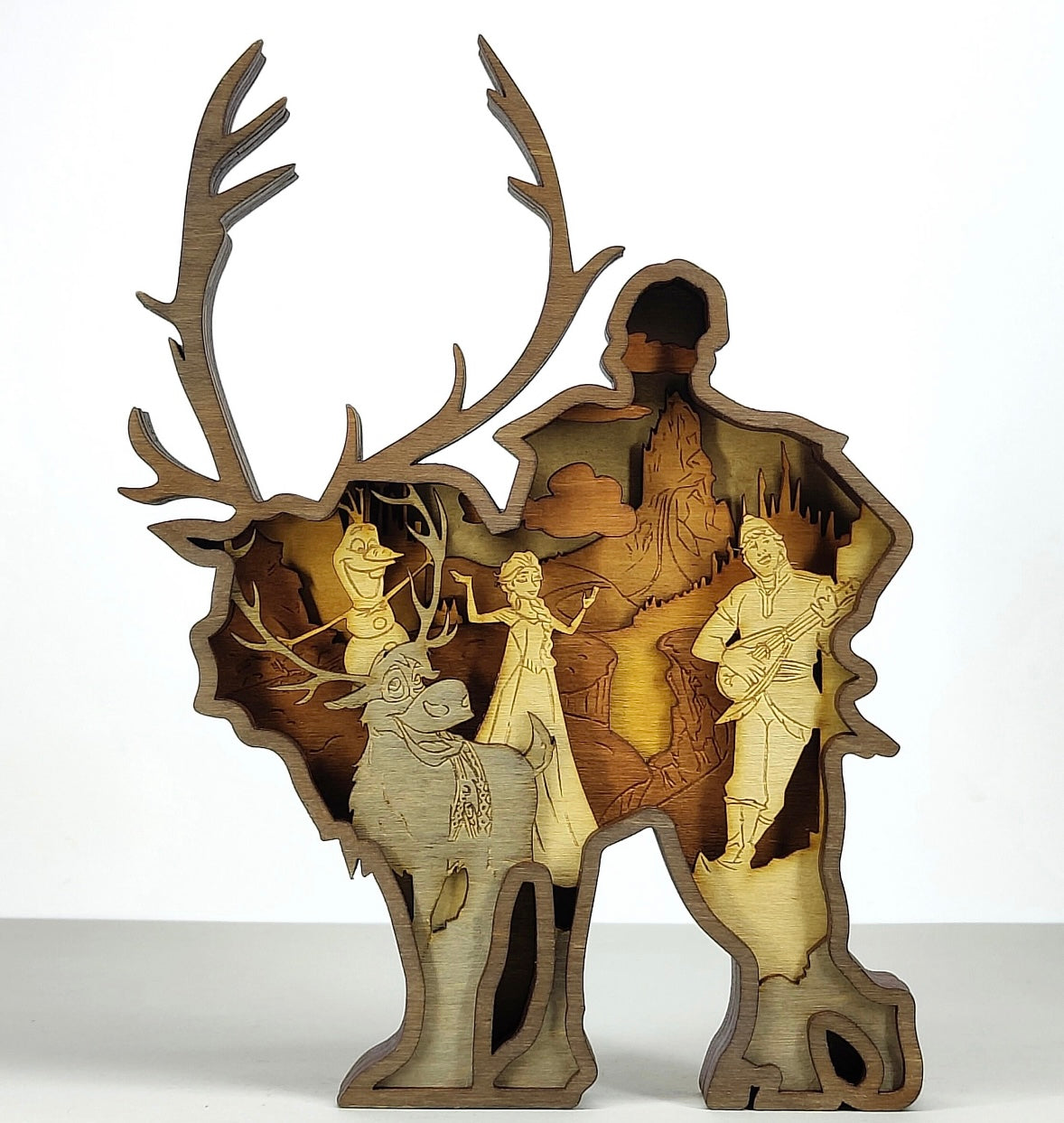 Custom wood layered mandala Frozen Moose