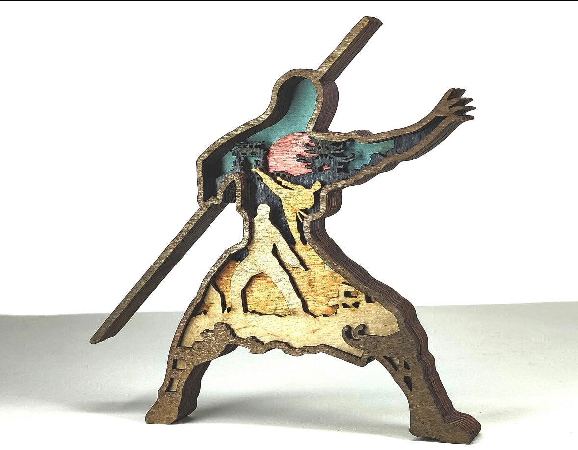 Custom wood layered mandala Martial Arts