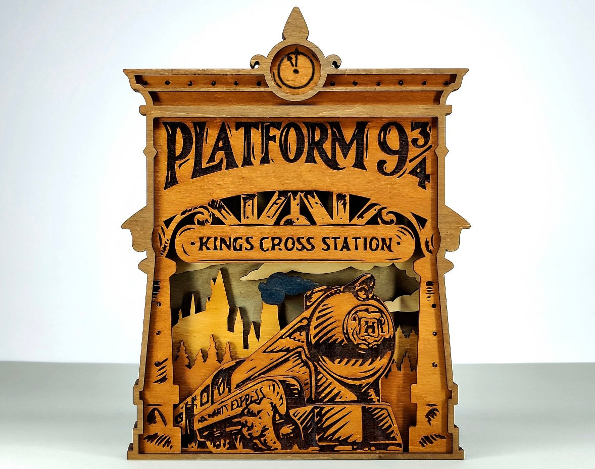 Custom wood layered mandala Platform 9 3/4