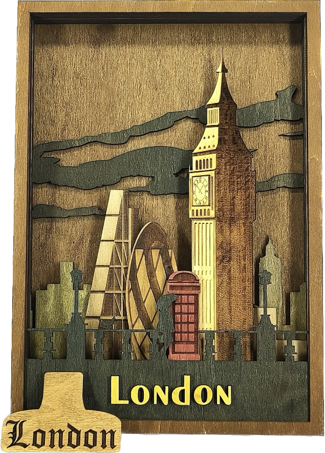 Custom wood layered mandala London Sign