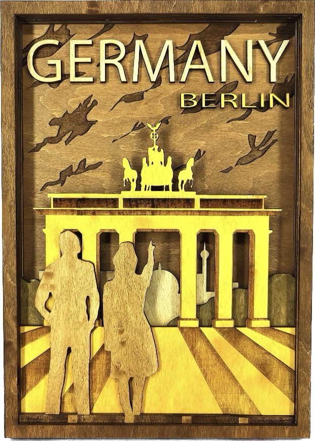 Custom wood layered mandala Berlin Sign