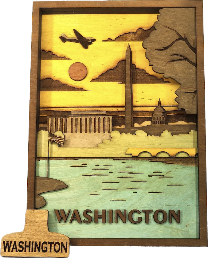 Custom wood layered mandala Washington Sign