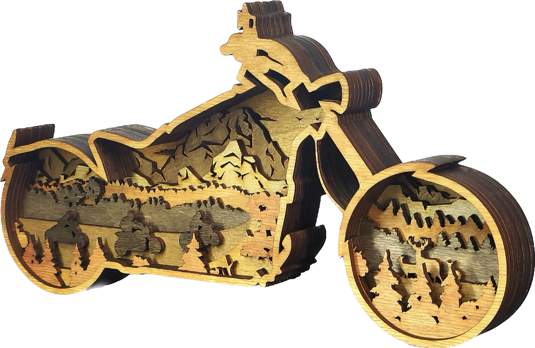 Custom wood layered mandala Cruiser Bike