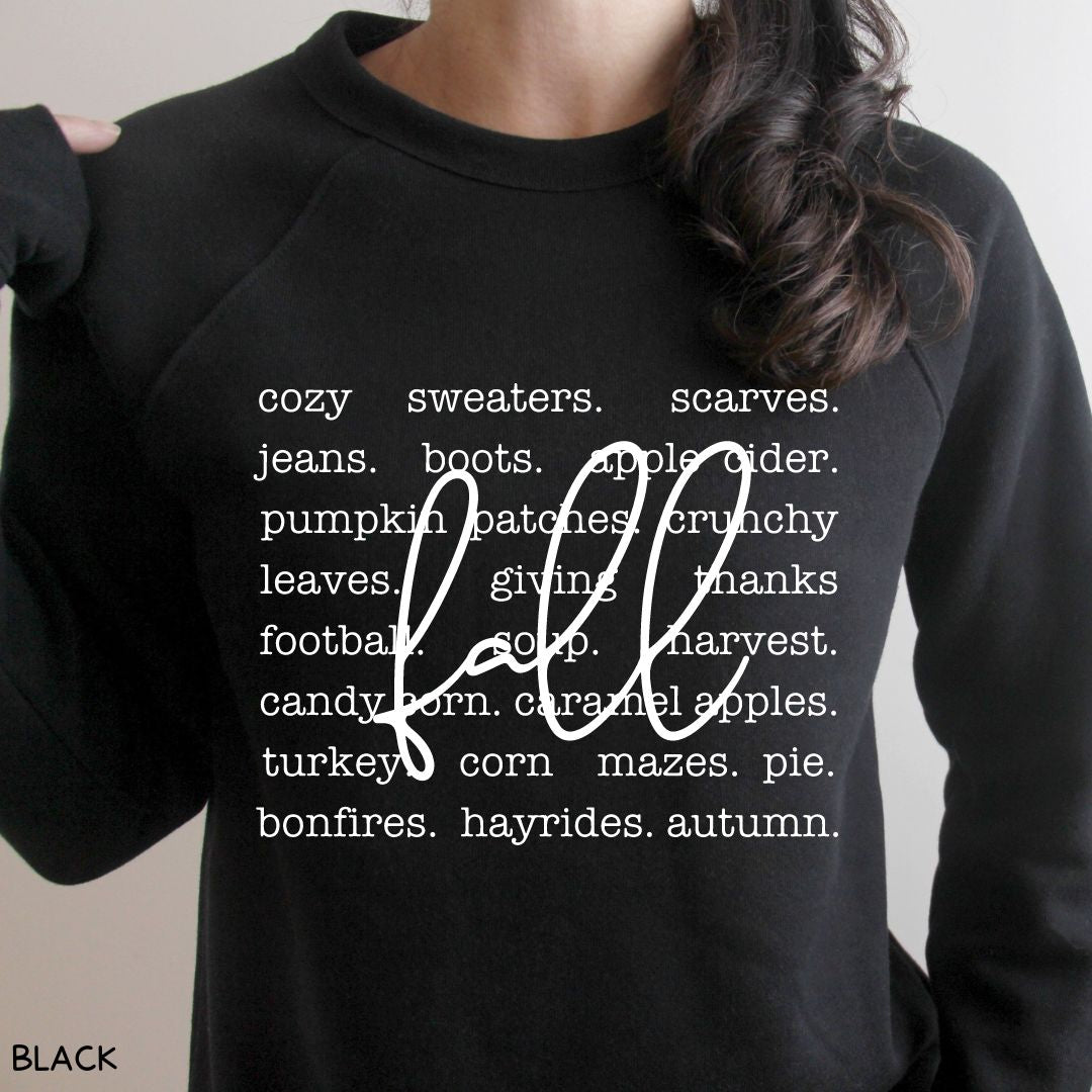 Fall - Fall Words - Unisex Crewneck Sweatshirt (No Hood)