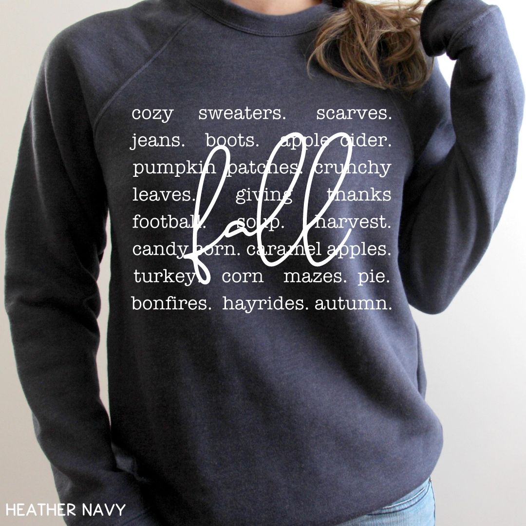 Fall - Fall Words - Unisex Crewneck Sweatshirt (No Hood)