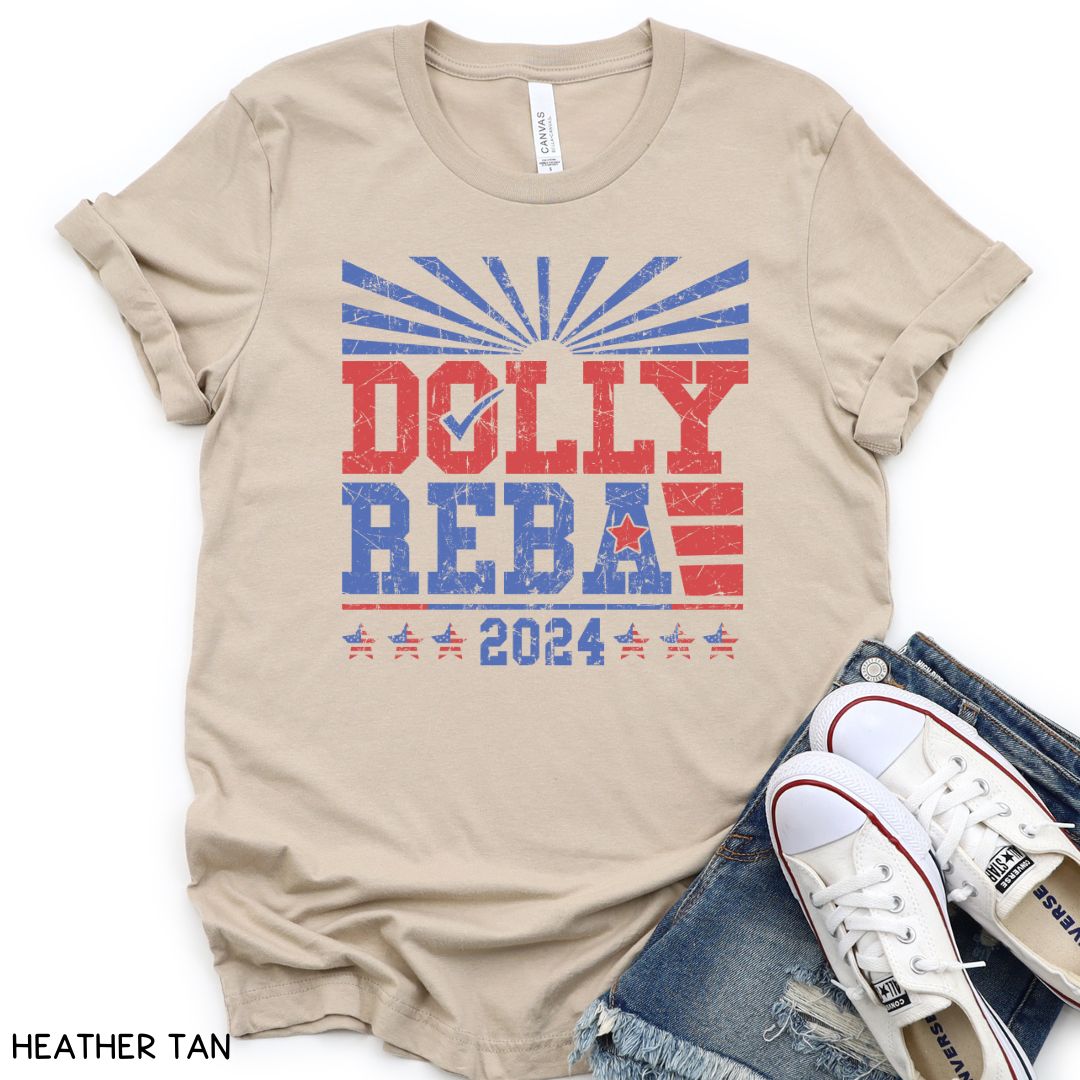 America - Dolly & Reba for President - Unisex Adult Tee