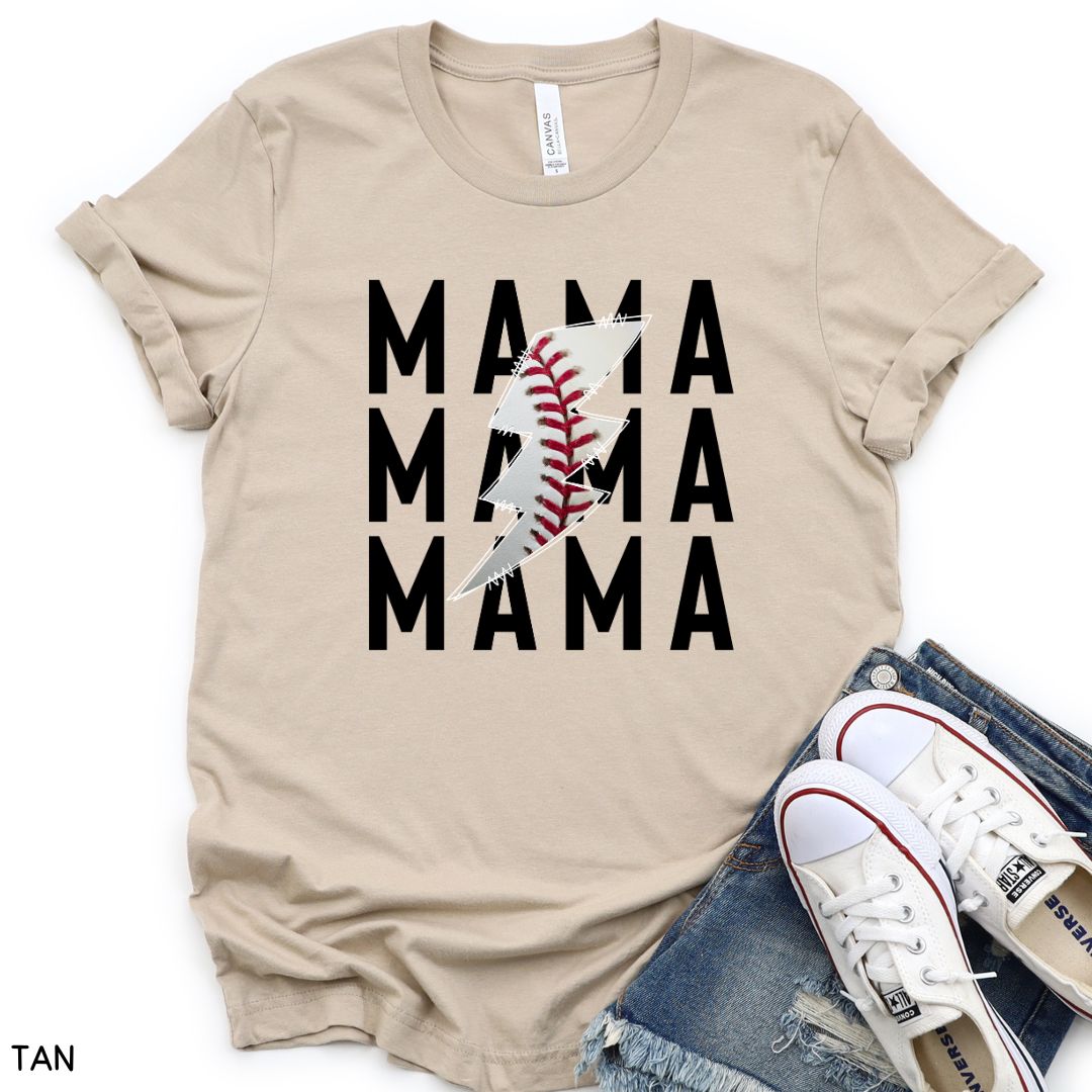 Baseball - Mama Lightning - Unisex Adult Tee