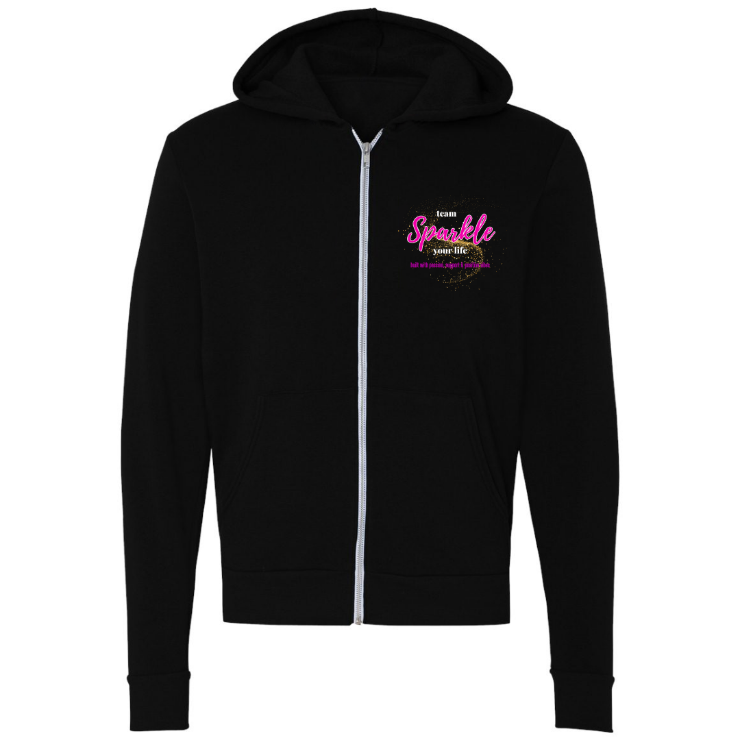 Team Sparkle Your Life - Gold Logo - Zip Up Hoodie