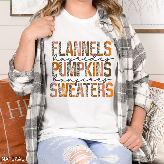 Fall - Flannels Pumpkins Sweaters - Unisex Adult Tee