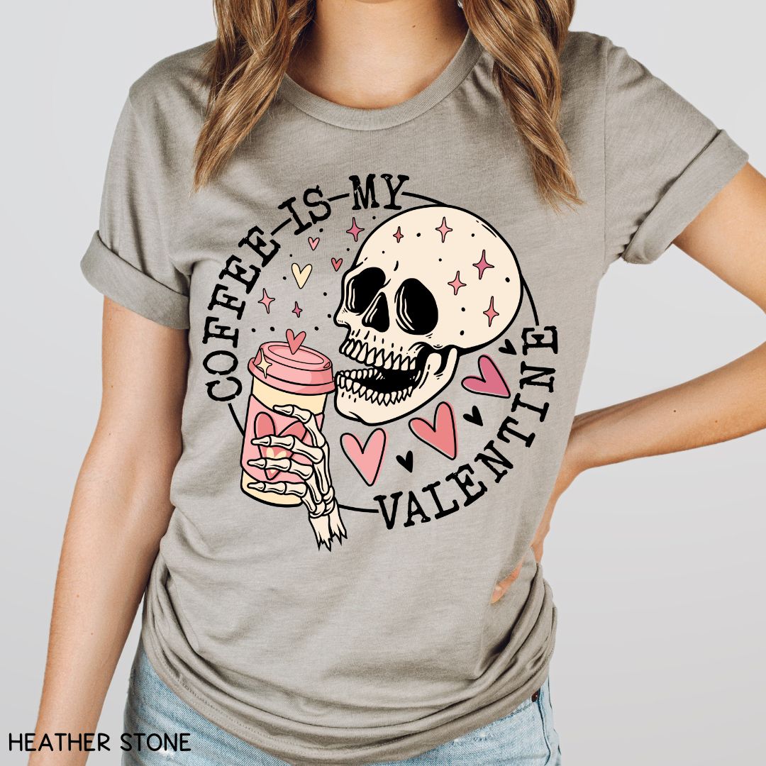 Valentines - Coffee is my Valentine - Unisex Adult Tee