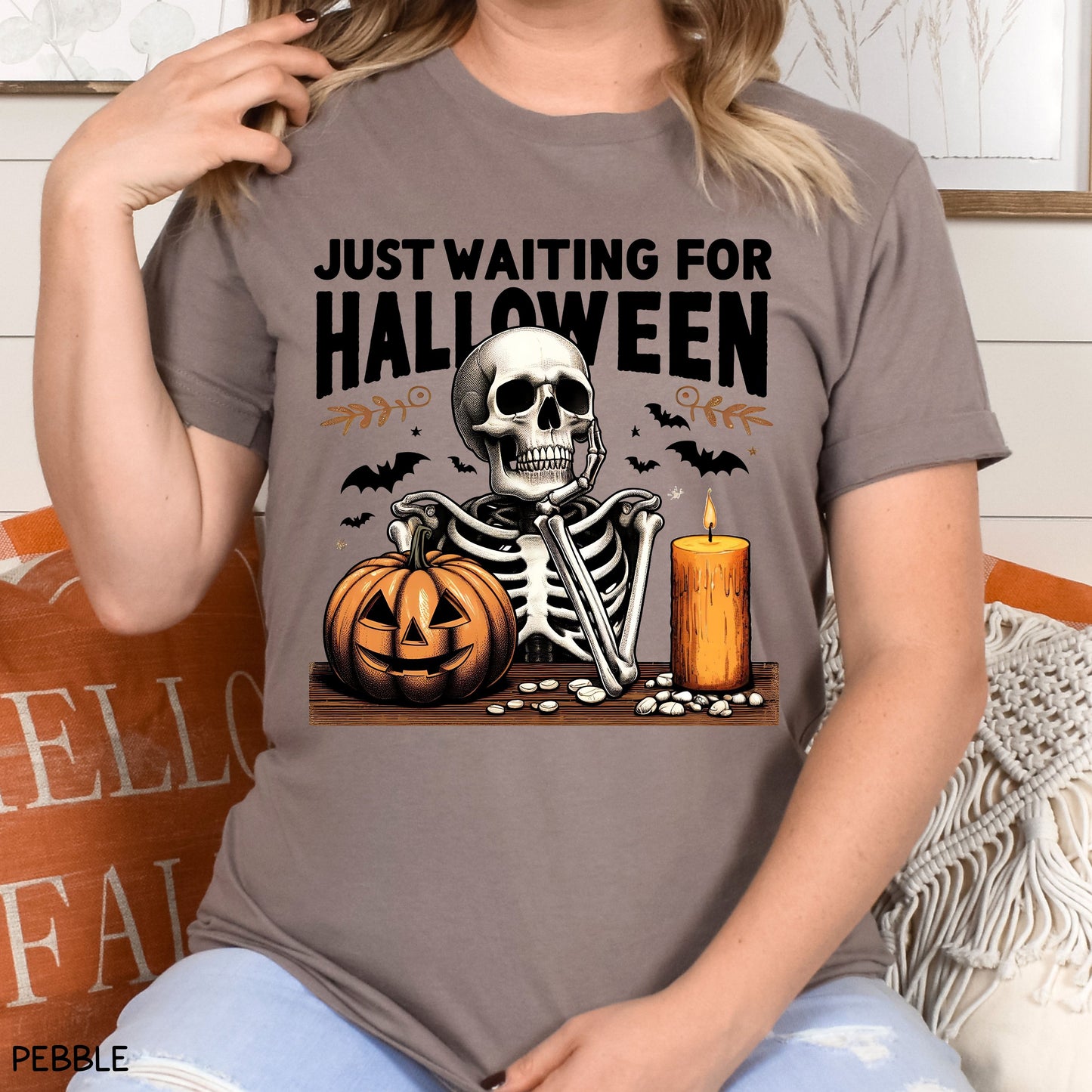 Fall - Just Waiting For Halloween - Unisex Adult Tee