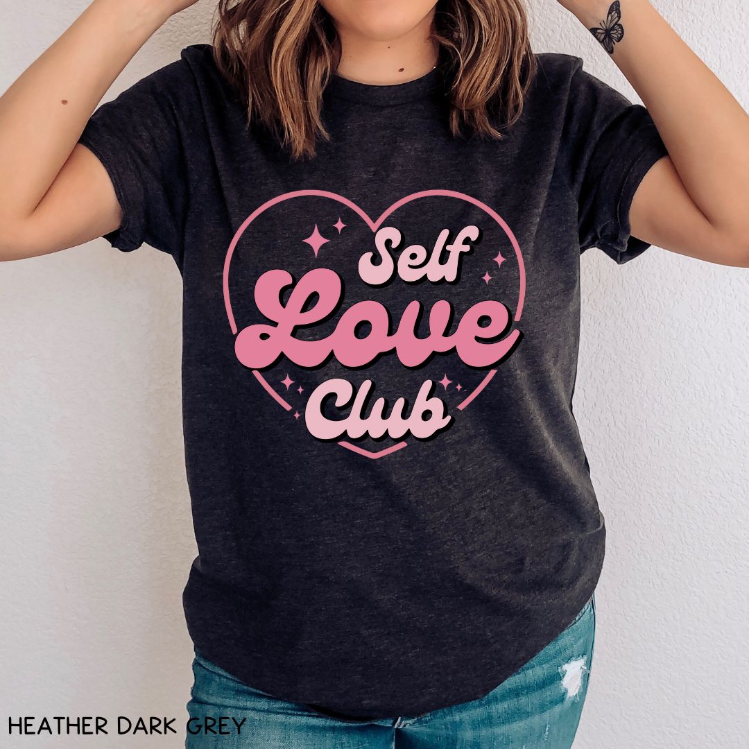 Valentines - Self Love Club Heart - Unisex Adult Tee