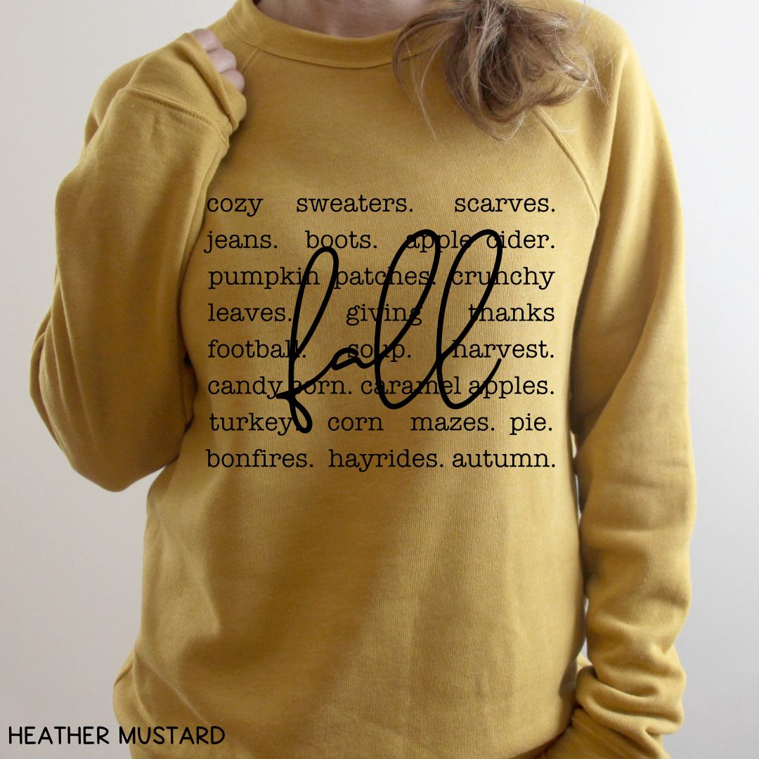 Fall - Fall Words - Unisex Crewneck Sweatshirt (No Hood)