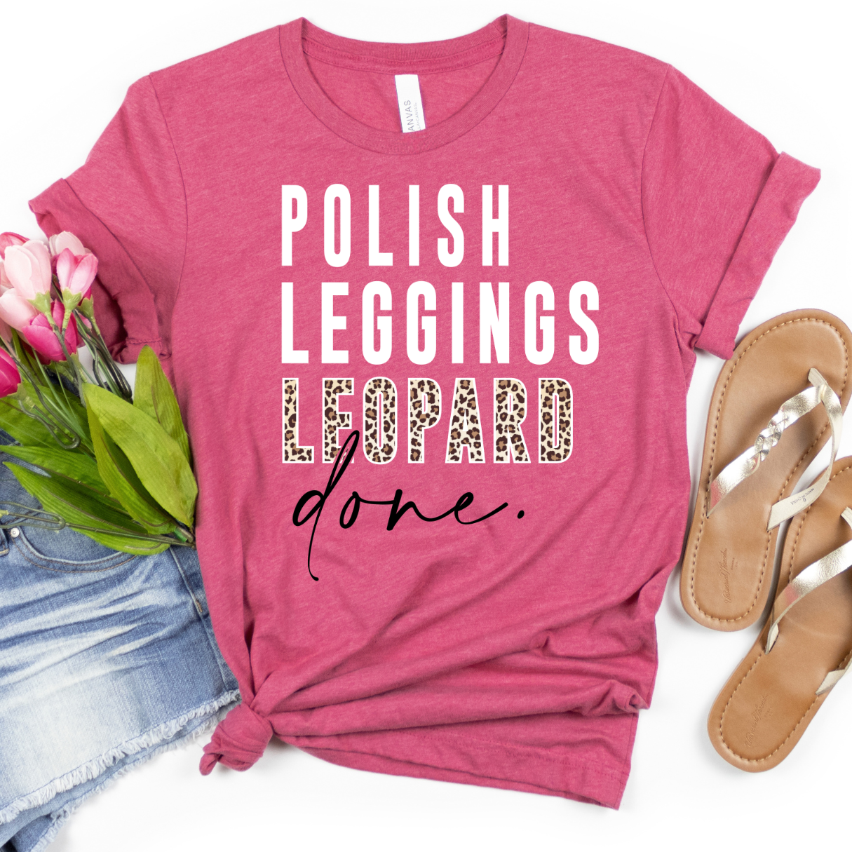 Polish Leggings Leopard Done - Unisex Adult Tee