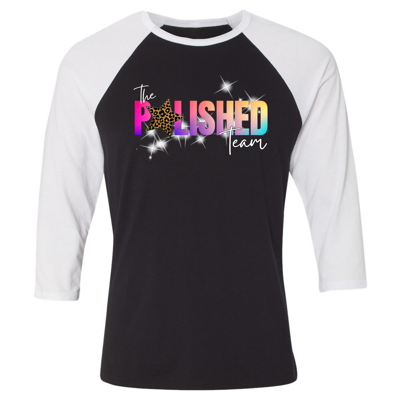 The Polished Team - Unisex Raglan Tee - Sparkle Logo