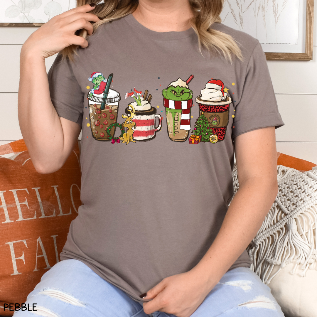 Christmas - Grinch Lattes - Unisex Adult Tee