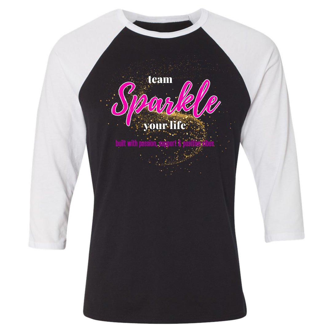 Team Sparkle Your Life - Gold Logo - Unisex Raglan Tee