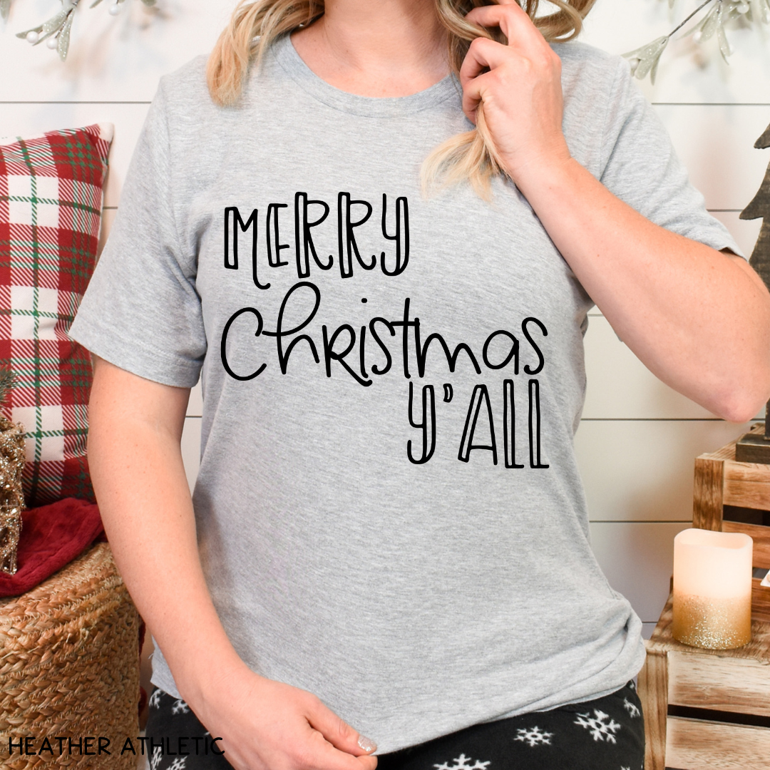 Christmas - Merry Christmas Y'all - Unisex Adult Tee