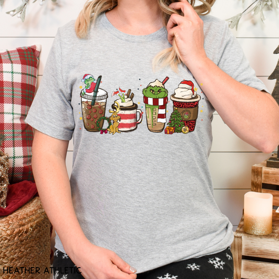 Christmas - Grinch Lattes - Unisex Adult Tee