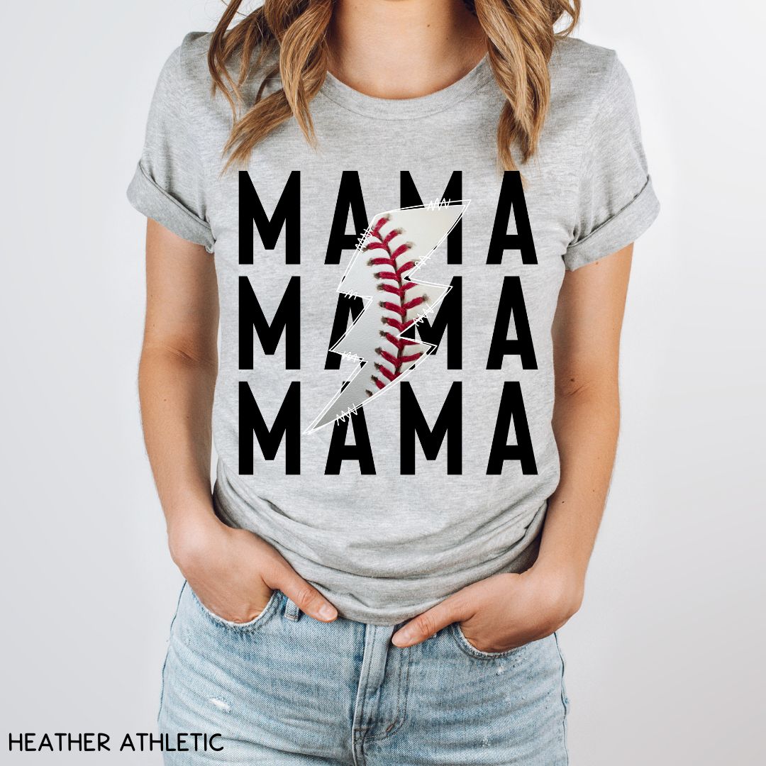 Baseball - Mama Lightning - Unisex Adult Tee