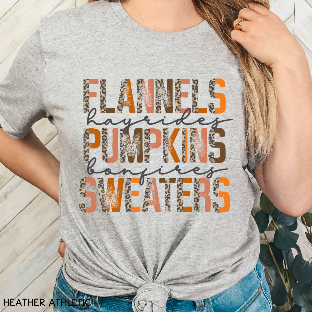 Fall - Flannels Pumpkins Sweaters - Unisex Adult Tee