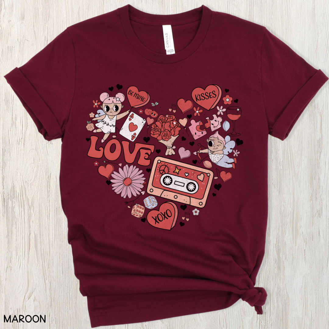 Valentines - Vintage Valentine - Unisex Adult Tee