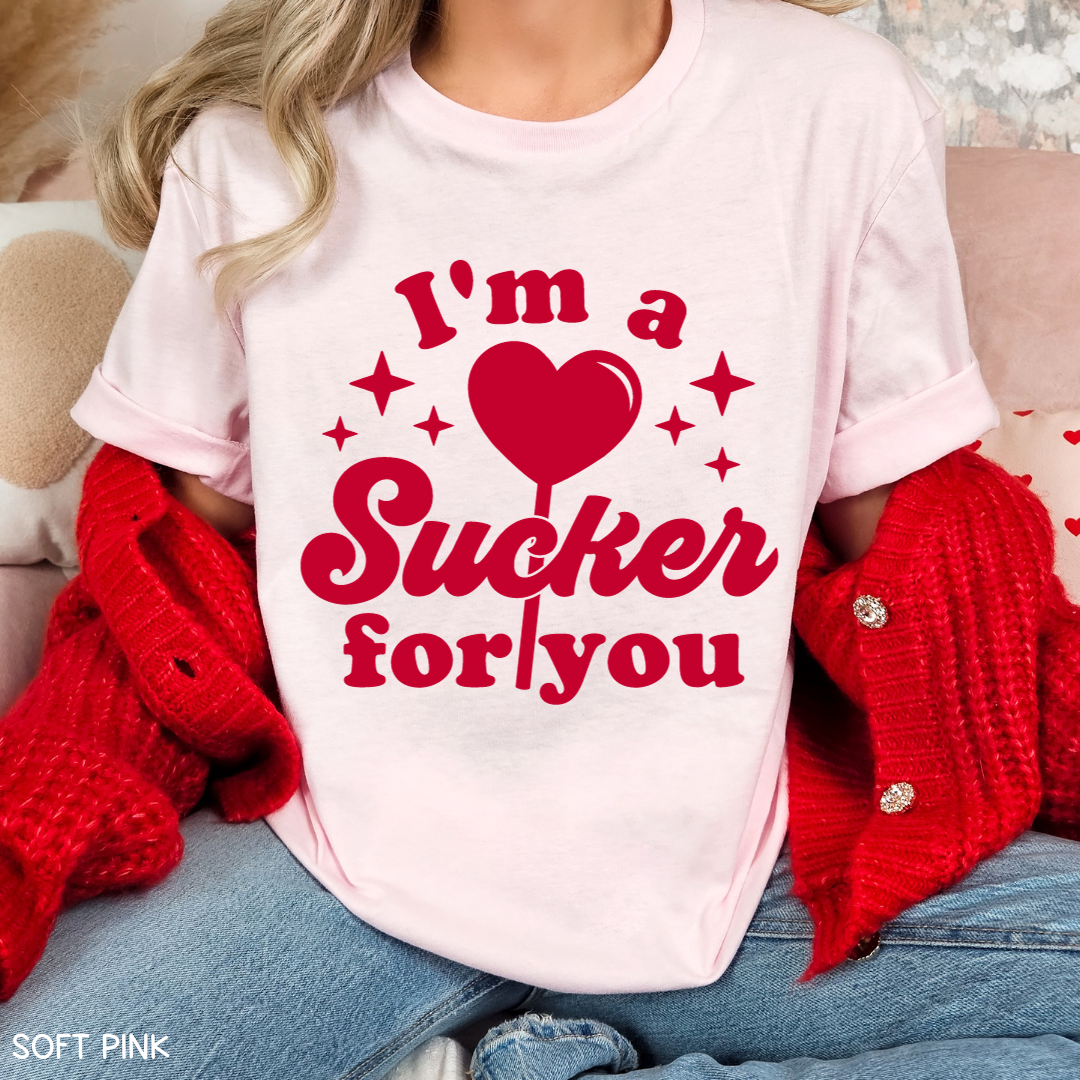 Valentines - I'm a Sucker for You - Unisex Adult Tee