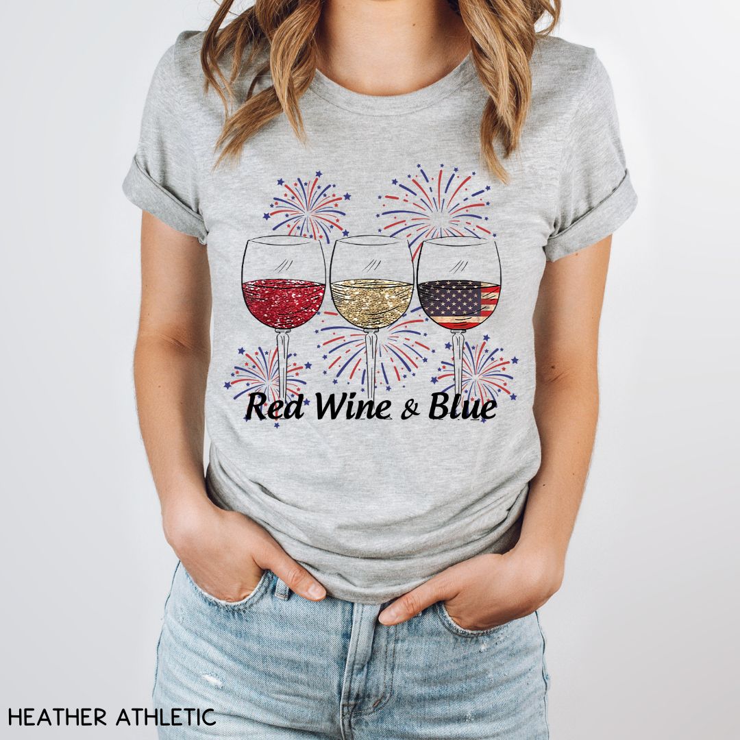 America - Red Wine & Blue - Unisex Adult Tee