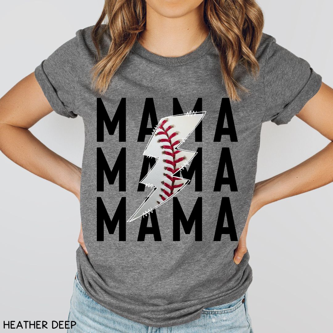 Baseball - Mama Lightning - Unisex Adult Tee