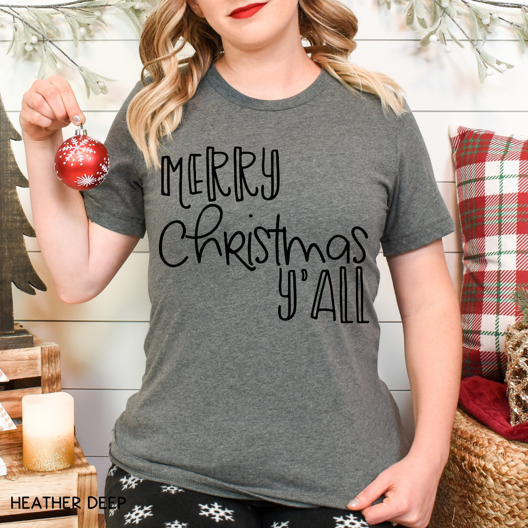 Christmas - Merry Christmas Y'all - Unisex Adult Tee