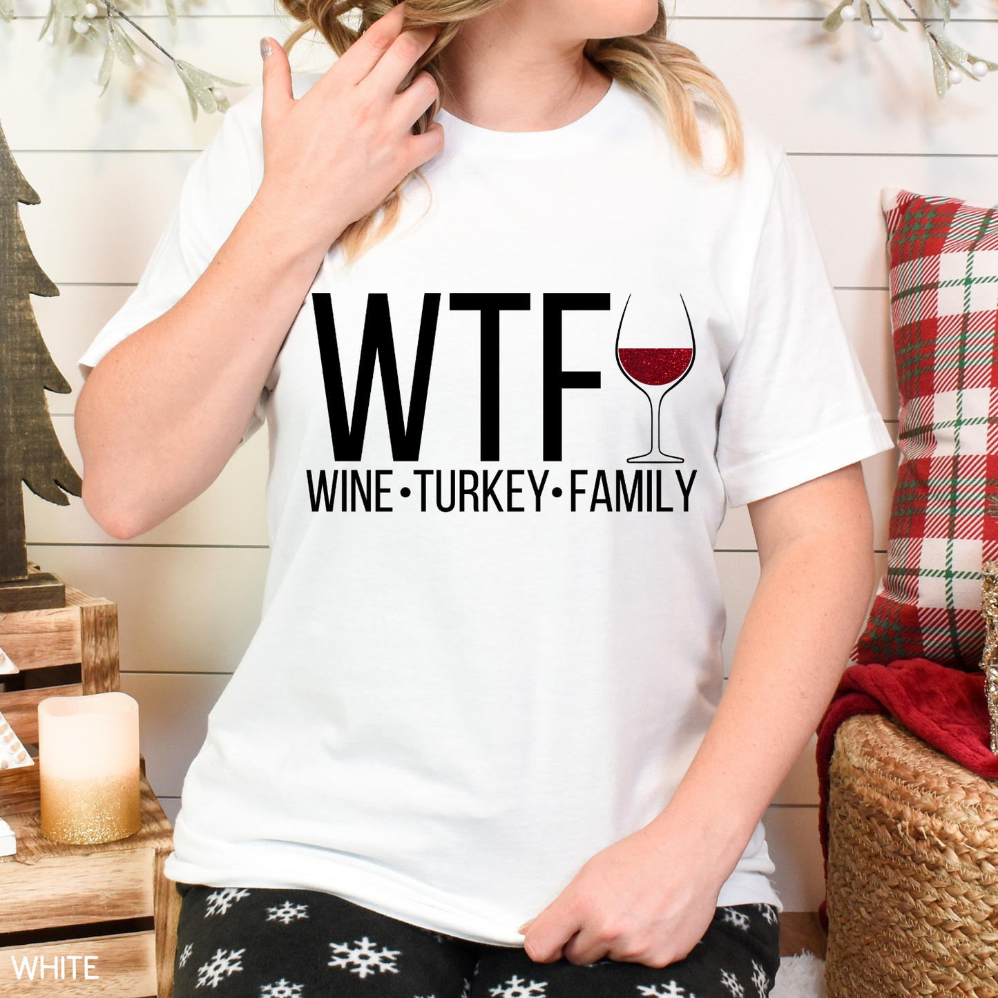 Thanksgiving - Unisex Adult Tee - WTF Wine Turkey Family