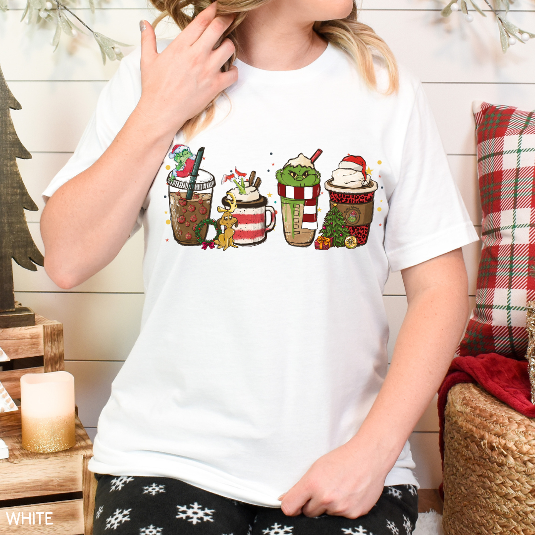 Christmas - Grinch Lattes - Unisex Adult Tee