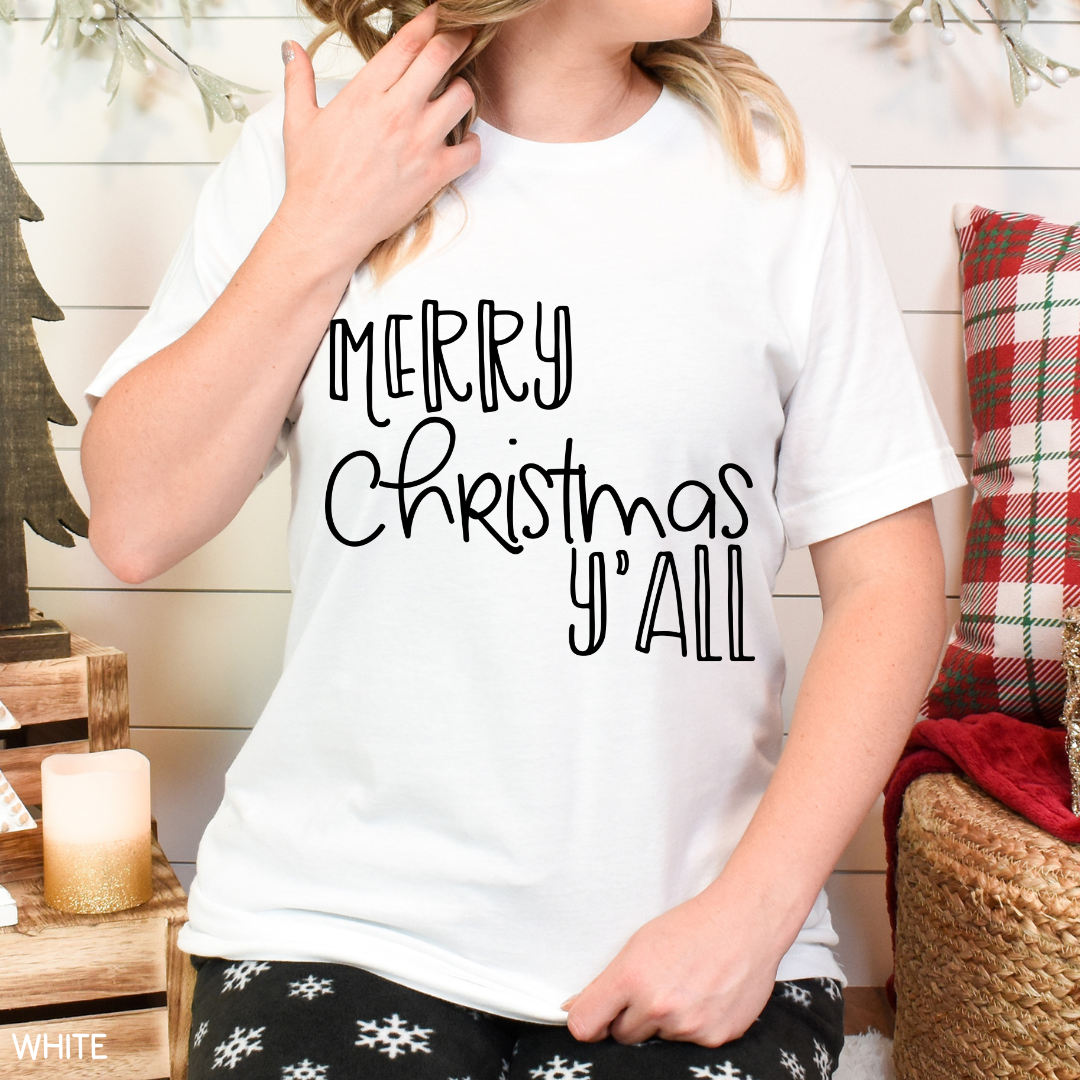 Christmas - Merry Christmas Y'all - Unisex Adult Tee