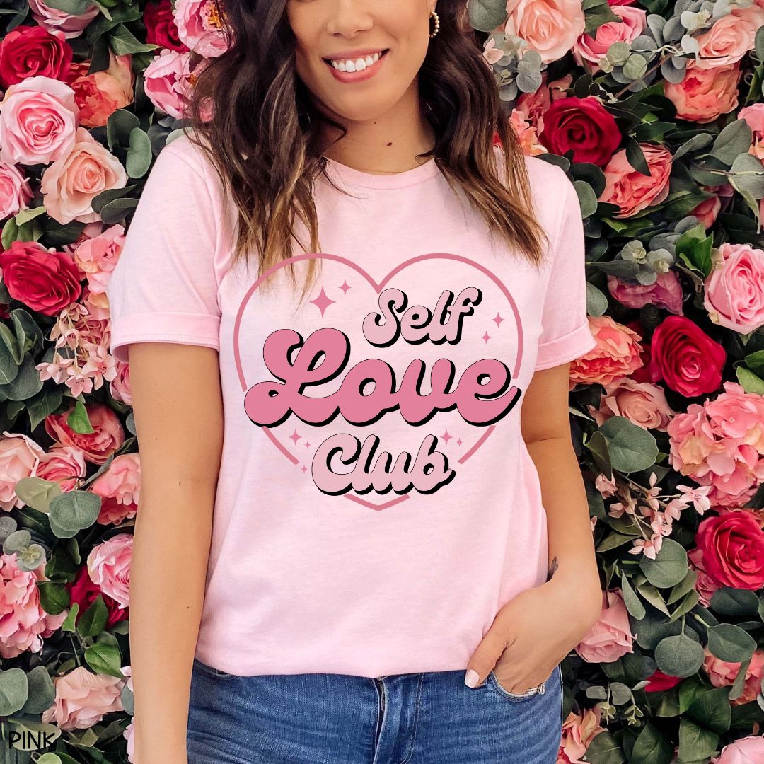 Valentines - Self Love Club Heart - Unisex Adult Tee