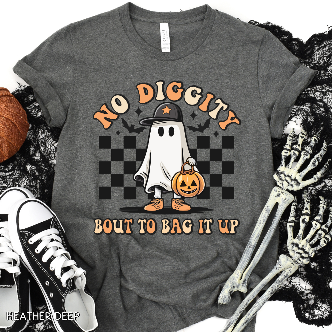 Halloween - Adult Tee - No Diggity Bout to Bag it Up