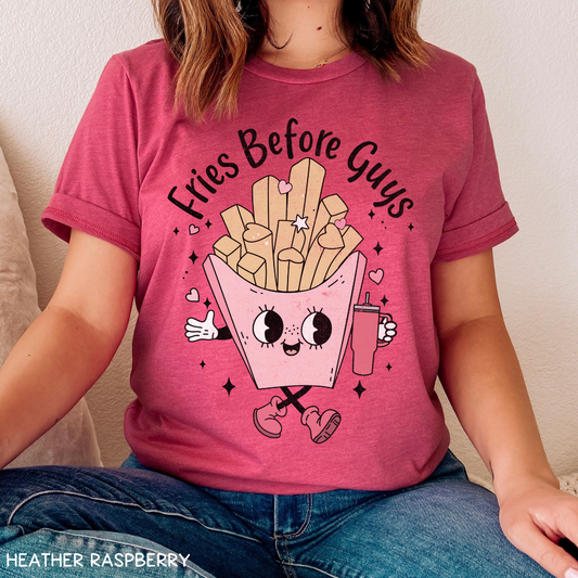 Valentines - Fries Before Guys - Unisex Adult Tee