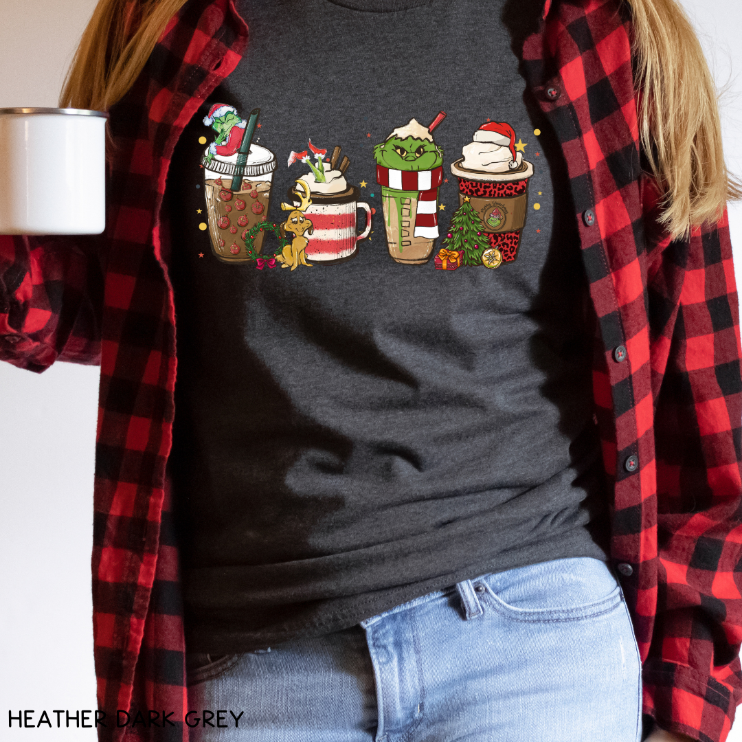 Christmas - Grinch Lattes - Unisex Adult Tee