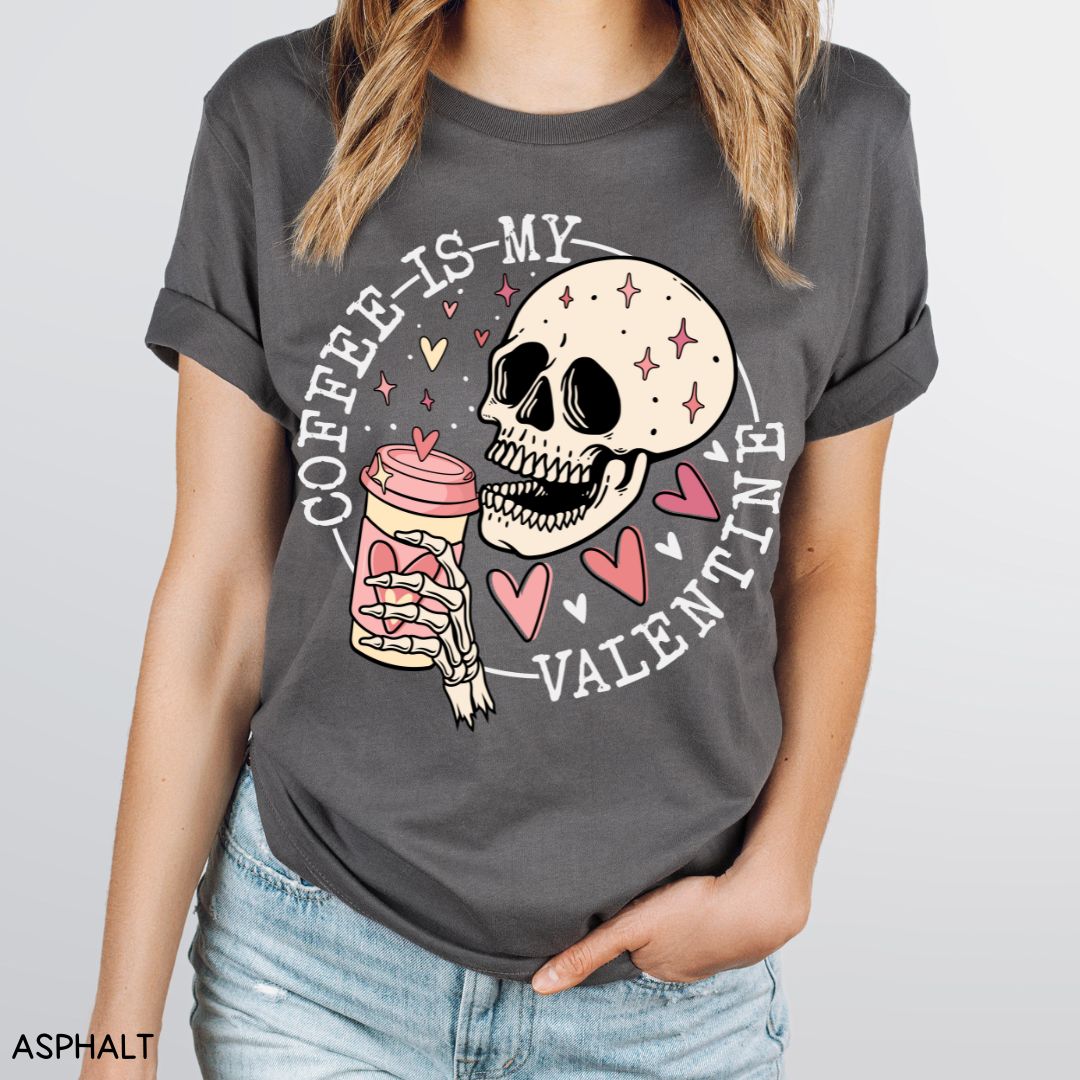 Valentines - Coffee is my Valentine - Unisex Adult Tee