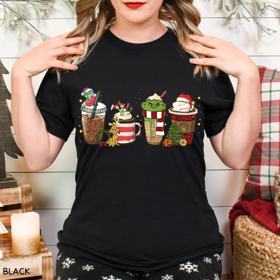 Christmas - Grinch Lattes - Unisex Adult Tee