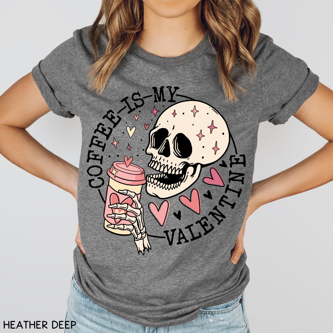 Valentines - Coffee is my Valentine - Unisex Adult Tee