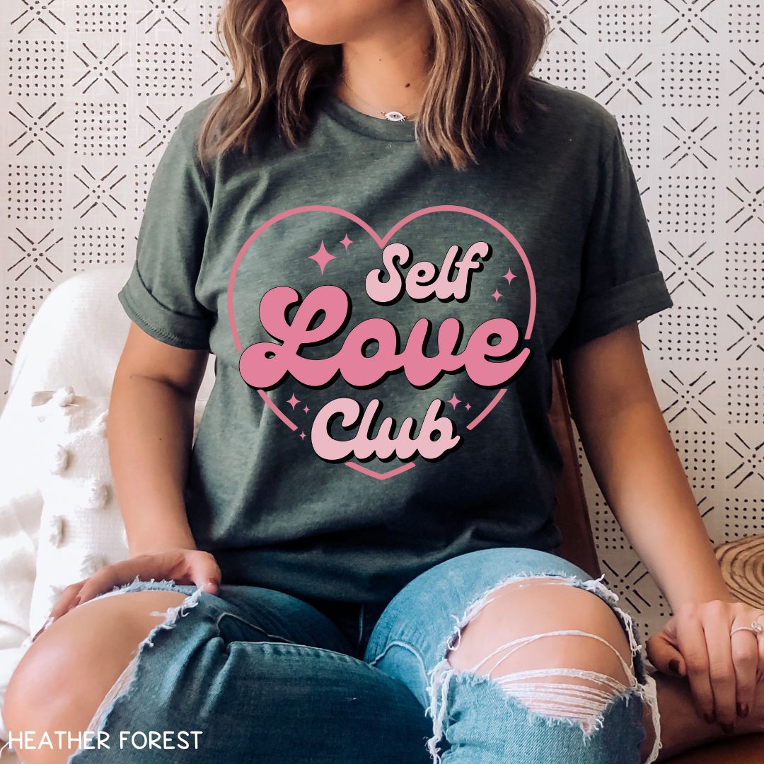 Valentines - Self Love Club Heart - Unisex Adult Tee