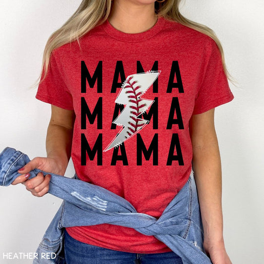 Baseball - Mama Lightning - Unisex Adult Tee