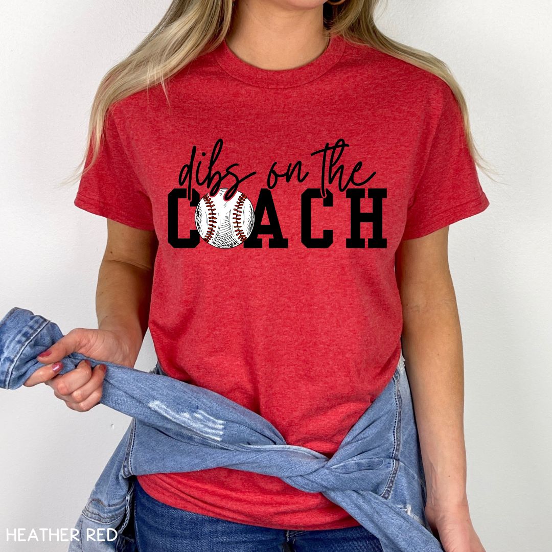 Baseball - Dibs on the Coach - Unisex Adult Tee