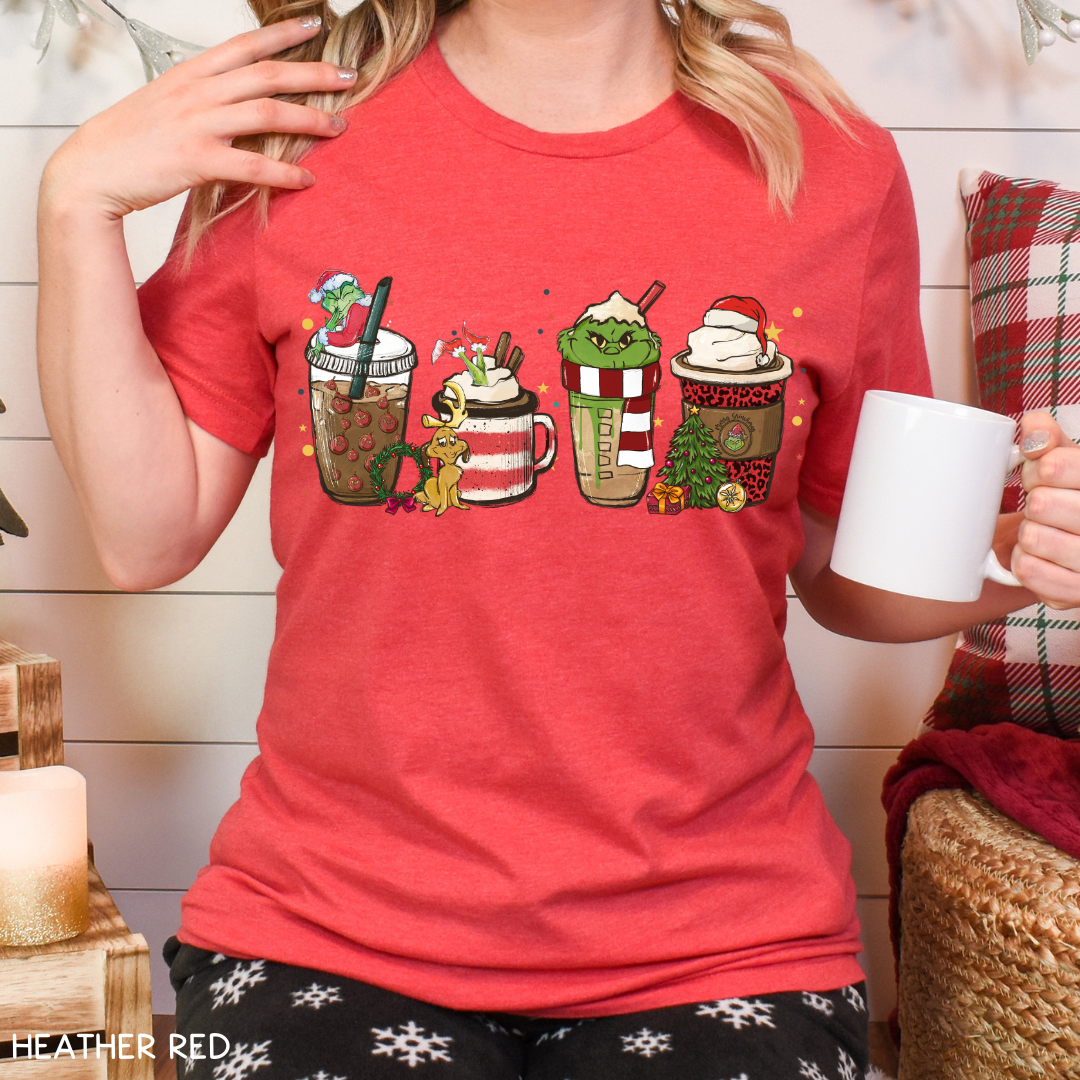 Christmas - Grinch Lattes - Unisex Adult Tee